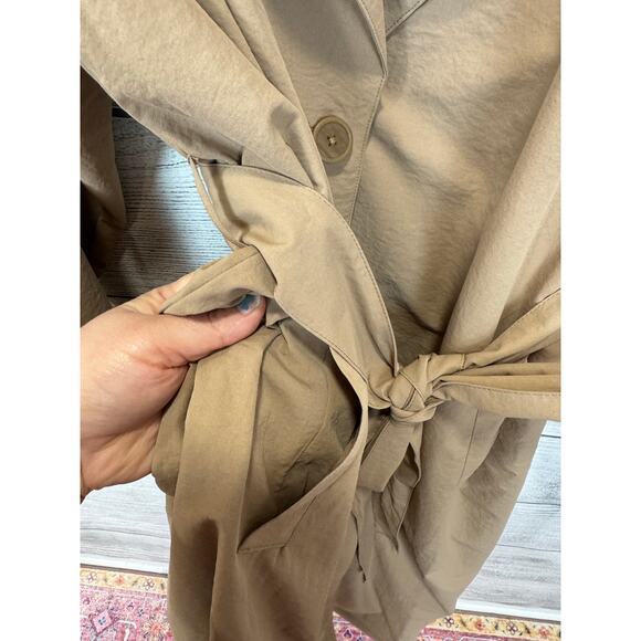 Ava & Viv Plus Size Tan Khaki Tie Trench Coat Size 3X - Picture 6 of 8